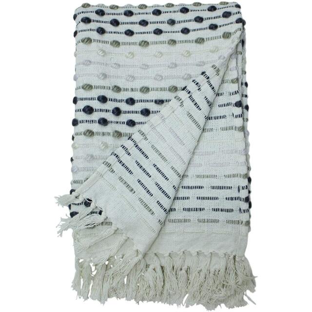 Rackhams Dhadit Throw - Grey - One Size - Grey - 70% Cotton/30% Polyester - image 1
