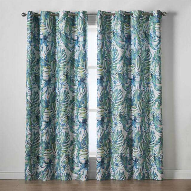 Rackhams Mala Room Darkening Ring Top Curtains - Green - 168cm width x 137cm drop - image 1