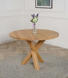 Rackhams Oregon 110cm Round Solid Oak Dining Table - Brown - Matte Laquer - 1 - thumbnail 3