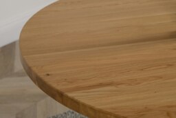 Rackhams Oregon 110cm Round Solid Oak Dining Table - Brown - Matte Laquer - 1 - thumbnail 5