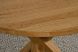 Rackhams Oregon 110cm Round Solid Oak Dining Table - Brown - Matte Laquer - 1 - thumbnail 4