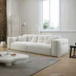 Rackhams Rita Two Seater, Three Seater, Four Seater Sofa, Boucle - White - Two Seater 260CM - thumbnail 1