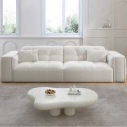 Rackhams Rita Two Seater, Three Seater, Four Seater Sofa, Boucle - White - Two Seater 260CM - thumbnail 2