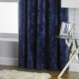 Rackhams Verona Crushed Velvet Eyelet Curtains - Navy - thumbnail 2
