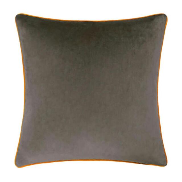 Rackhams Meridian Velvet Cushion Cover - Mocha/Pumpkin - 45cm x 45cm - Mocha/Pumpkin - 100% Polyester - image 1