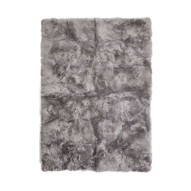 Rackhams Long Wool Sheepskin Design Rug - Light Grey - 200x300 cm - image 1