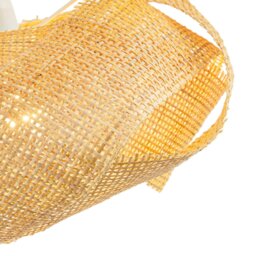 Rackhams Modern Designer Natural Brown Woven Rattan Pendant Lighting Shade - thumbnail 4