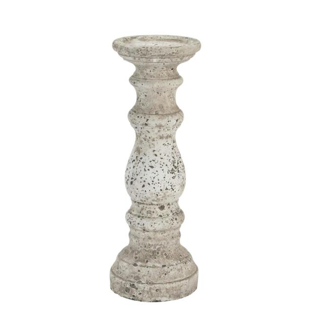 Rackhams Ceramic Column Candle Holder - Stone - 45cm x 16cm x 16cm - Stone - 100% Mixed - image 1