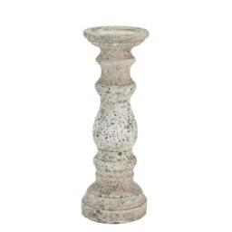 Rackhams Ceramic Column Candle Holder - Stone - 45cm x 16cm x 16cm - Stone - 100% Mixed