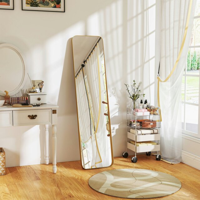 Rackhams Rectangular Full Length Mirror for Bedroom, 40 x 160 cm, Gold Tone - Gold Tone - 40W x 6D x 160H cm - Modern - image 1