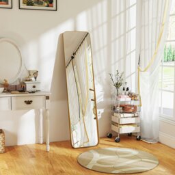 Rackhams Rectangular Full Length Mirror for Bedroom, 40 x 160 cm, Gold Tone - Gold Tone - 40W x 6D x 160H cm - Modern - thumbnail 1