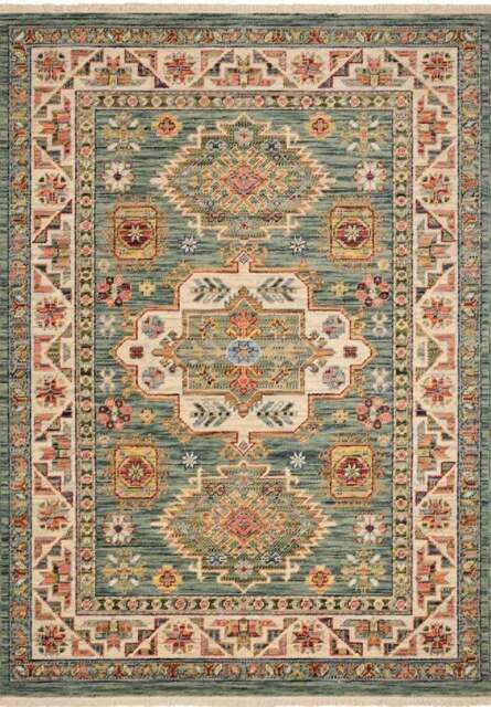 Rackhams Nomad Vintage Persian-Style Green Rug - 80X150 cm