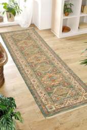 Rackhams Nomad Vintage Persian-Style Green Rug - 80X150 cm - thumbnail 6