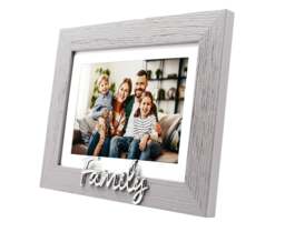 "Rackhams Grey Woodgrain Effect Family Picture Frame with Silver Letters - 6x4"" or 7x5""" - thumbnail 3