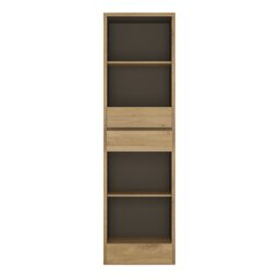 Rackhams Shetland Tall Narrow 3 Drawer Bookcase - Shetland Oak Finish - Wood - 1 - thumbnail 3