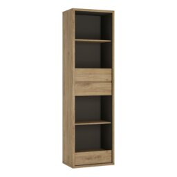 Rackhams Shetland Tall Narrow 3 Drawer Bookcase - Shetland Oak Finish - Wood - 1