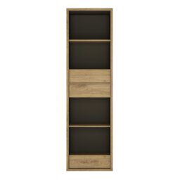 Rackhams Shetland Tall Narrow 3 Drawer Bookcase - Shetland Oak Finish - Wood - 1 - thumbnail 2