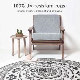 Rackhams Outdoor Rug Luxury Waterproof Reversible, For Garden, Round Motif - 180 x 180 cm - thumbnail 2