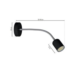 Rackhams Maxi Black Wall Lamp 1XGU10 High Quality Hand Made Scandi Style Wall Light Stylish Subtle And Fully Adjustable - thumbnail 6