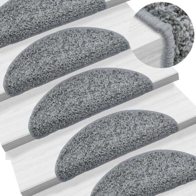 Rackhams Stair Mats 10 pcs 56x17x3 cm Grey