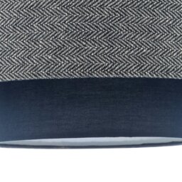 Rackhams Modern Navy Blue Herringbone Linen Triple Tier Design Pendant Shade - thumbnail 3