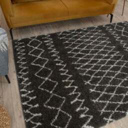 Rackhams Moroccan Dark Grey Shaggy Rug - 940 - 180X270 cm - thumbnail 6