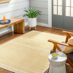 Rackhams Eagean-Global Yellow Ivory Off-White In- & Outdoor Rug - 130 x 180 cm - thumbnail 1