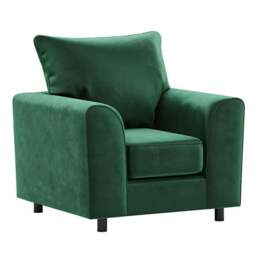 Rackhams Brooklyn Full Foam Plush Velvet Armchair - Green