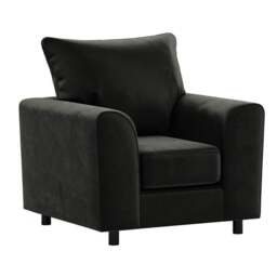 Rackhams Brooklyn Full Foam Plush Velvet Armchair - Green - thumbnail 6