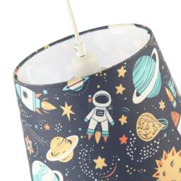 Rackhams Space Themed Childrens Lamp Shade with Rockets Planets and Astronauts - thumbnail 3