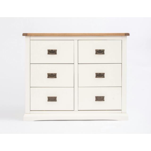Rackhams Cosenza 6 Drawer Chest of Drawers Bras Drop Handle - Off White - image 1