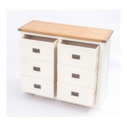Rackhams Cosenza 6 Drawer Chest of Drawers Bras Drop Handle - Off White - thumbnail 5