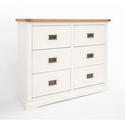 Rackhams Cosenza 6 Drawer Chest of Drawers Bras Drop Handle - Off White - thumbnail 3