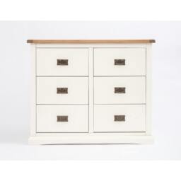 Rackhams Cosenza 6 Drawer Chest of Drawers Bras Drop Handle - Off White - thumbnail 1