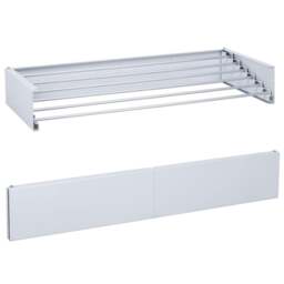 Rackhams Wall Mounted Telescopic Drying Rack Clothes Towel Airer Folding Laundry Dryer - White