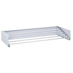 Rackhams Wall Mounted Telescopic Drying Rack Clothes Towel Airer Folding Laundry Dryer - White - thumbnail 2