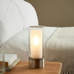 Rackhams Chepstow Silver & Glass Touch Table Lamp - thumbnail 3
