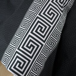 Rackhams Artemis Greek Key Reversible Duvet Cover Set - Black - Double - thumbnail 4