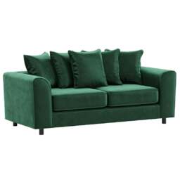Rackhams Brooklyn Full Foam Plush Velvet 3 Seater - Green
