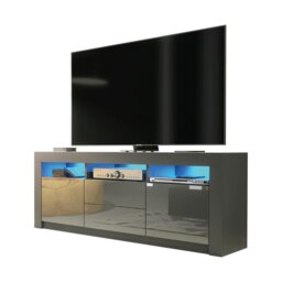 Rackhams Spacious 160cm TV Unit & Cabinet with Grey High Gloss Doors - 160 cm - 1 -  MDF/Chipboard - thumbnail 6