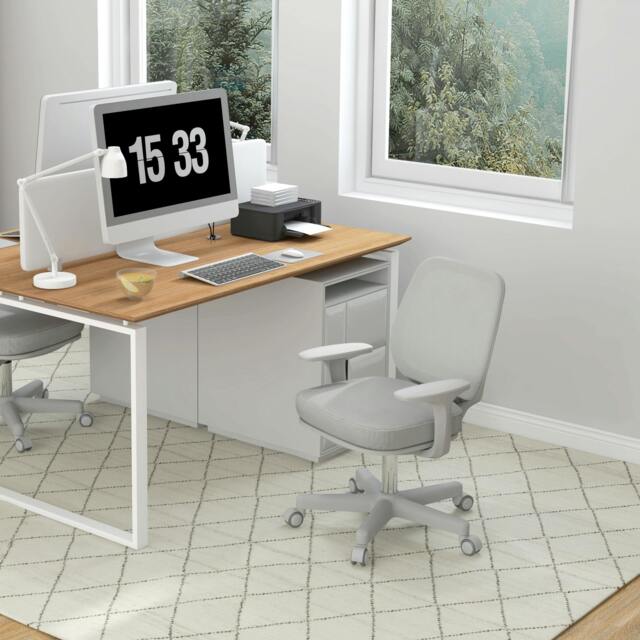 Rackhams Office Chair, 360 Degree Swivel Desk Chair with Wheels, Grey - Grey - Yes - Office Chair - image 1