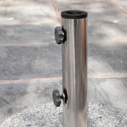 Rackhams 15kg Round Granite Garden Parasol / Umbrella Base Weight Stainless Steel Pole - Outdoor Umbrella & Parasols - thumbnail 6