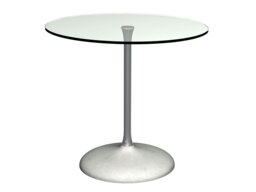Rackhams Swan Circular Dining Table with Concrete Base - Concrete - Brass - Black Glass - thumbnail 6