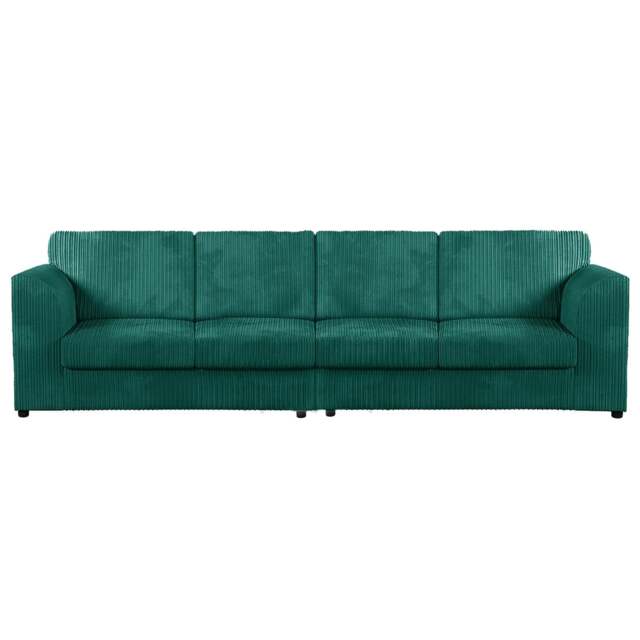 Rackhams Luxor Cord Long Fabric 4 Seater - Full Back - Teal