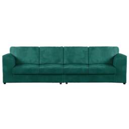 Rackhams Luxor Cord Long Fabric 4 Seater - Full Back - Teal - thumbnail 1