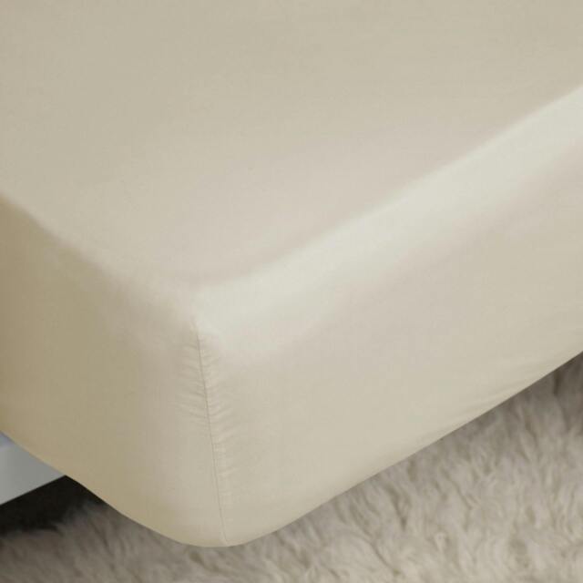 Rackhams 400 Thread Count Egyptian Cotton Ultra Deep Fitted Sheet - Cream - Cream - Single - 100% Egyptian Cotton - image 1