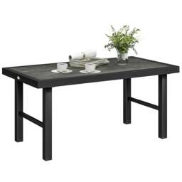 Rackhams Garden Coffee Table with SPC Woodgrain Tabletop, Dark Grey - 1 - 100L x 52W x 46H cm - 52.0 - thumbnail 2