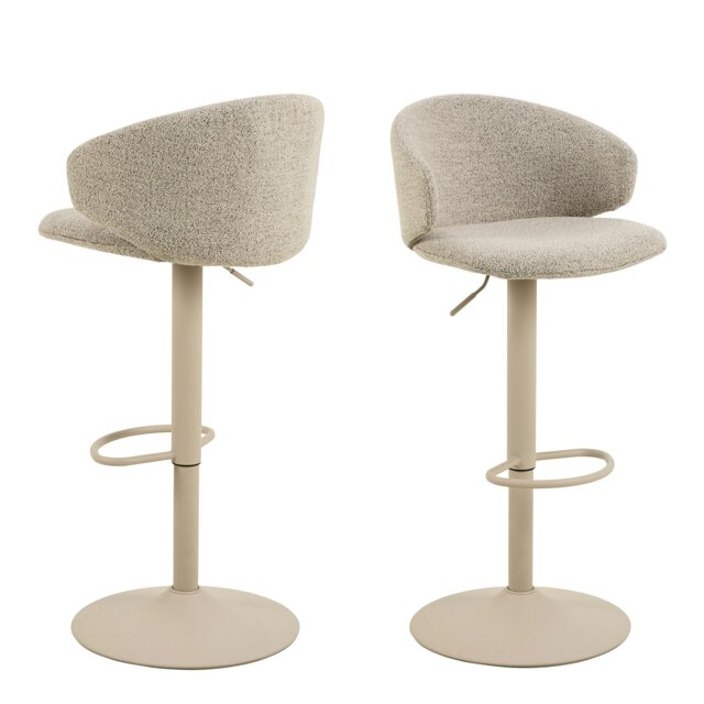 Rackhams Ella Swivel Beige Bar Stool Set of 2 - 1 - image 1