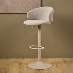 Rackhams Ella Swivel Beige Bar Stool Set of 2 - 1 - thumbnail 4