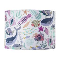 Rackhams Underwater Designed Fabric Lampshade with Whales Turtles Tropical Fish - thumbnail 3